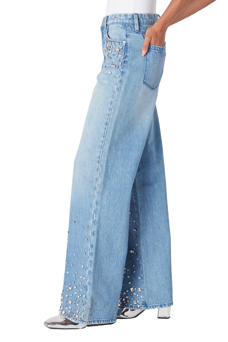 The Franklin Ribcage Wide Leg Jeans, Alternate, color, BLING OUT