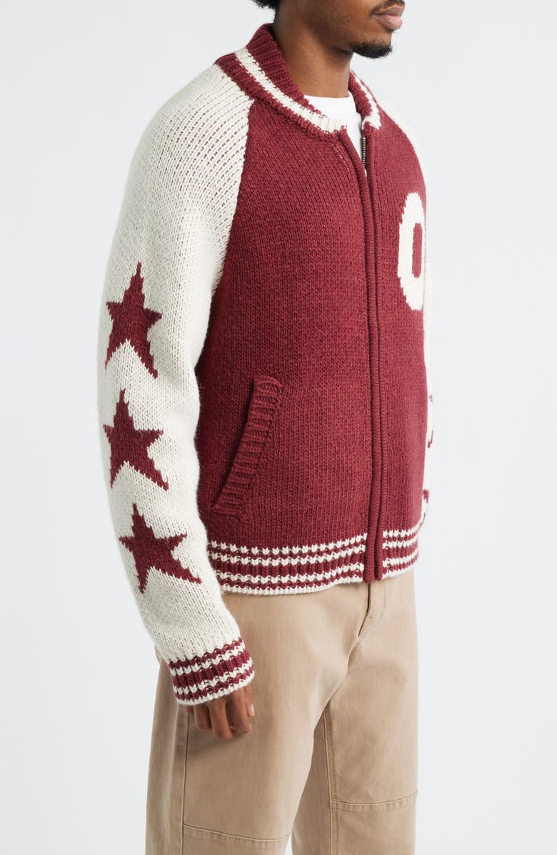 Obey Cowichan Zip Cardigan, Alternate, color, Tawny Port