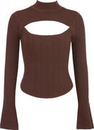 HOUSE OF CB Georgina Rib Cutout Long Sleeve Corset Top