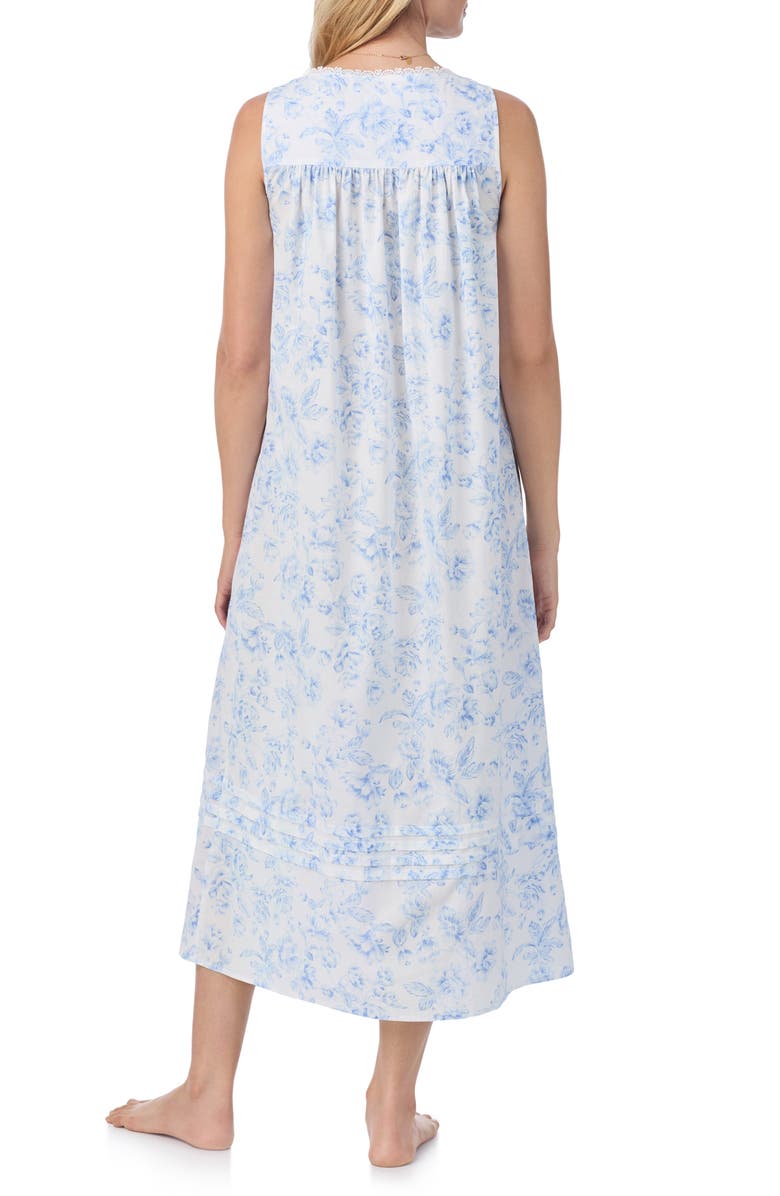 Eileen West Lace Trim Sleeveless Cotton Ballet Nightgown, Alternate, color, 
