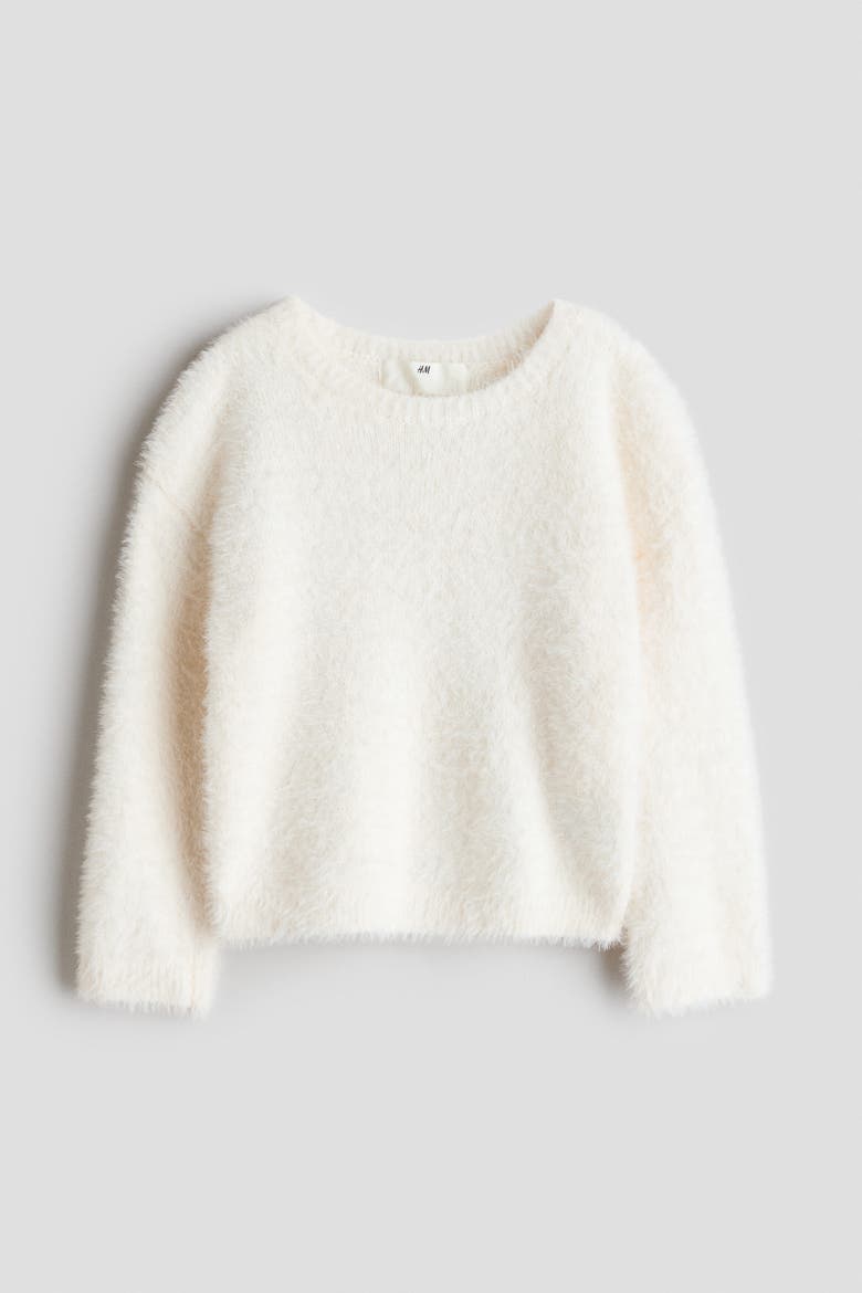 Fluffy-Knit Sweater, Main, color, Ivory