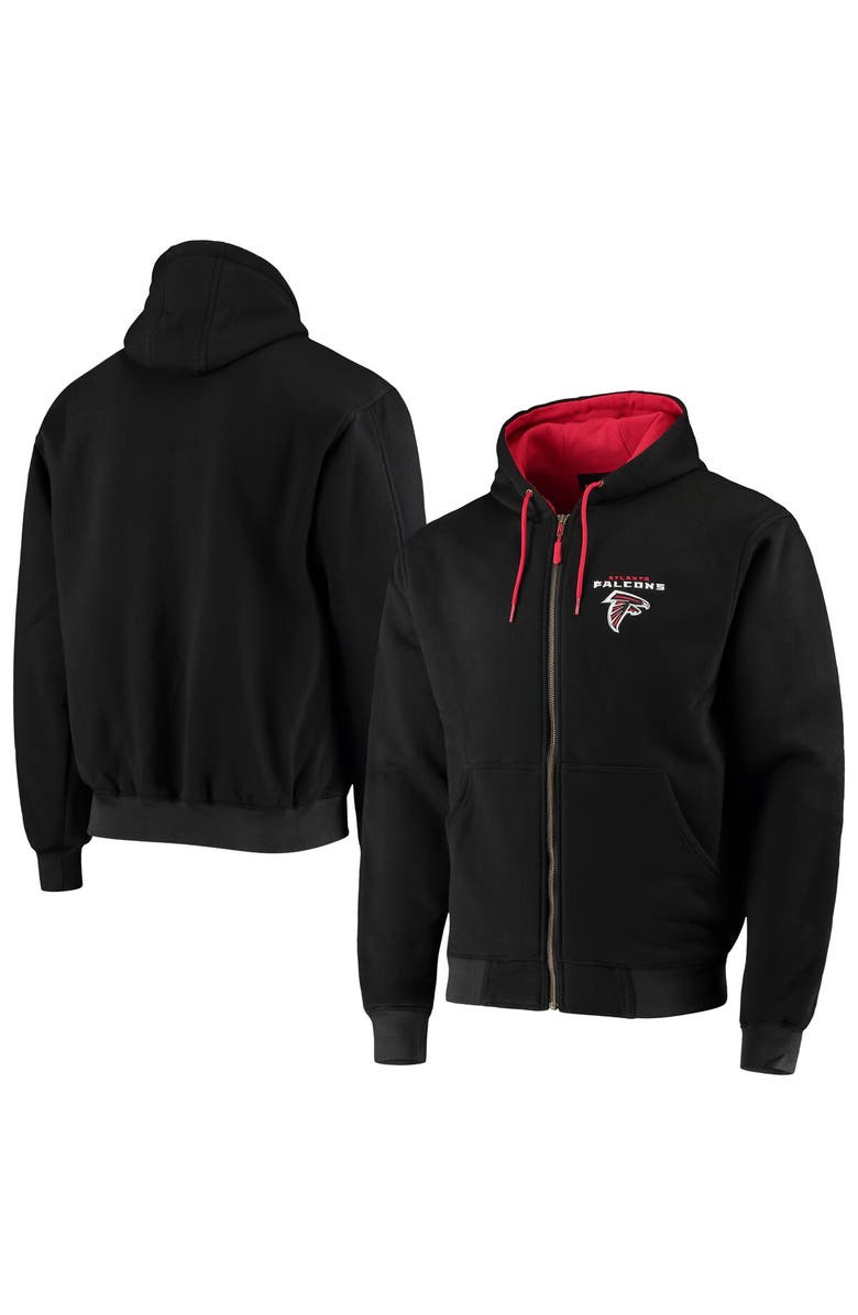DUNBROOKE Men's Dunbrooke Black Atlanta Falcons Craftsman Thermal-Lined Full-Zip Hoodie, Alternate, color, 
