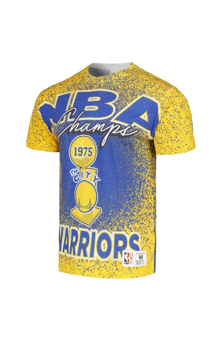 Mitchell & Ness Men's Mitchell & Ness Gold Golden State Warriors Hardwood Classics 1975 NBA Champions Champ City T-Shirt, Alternate, color, Gold