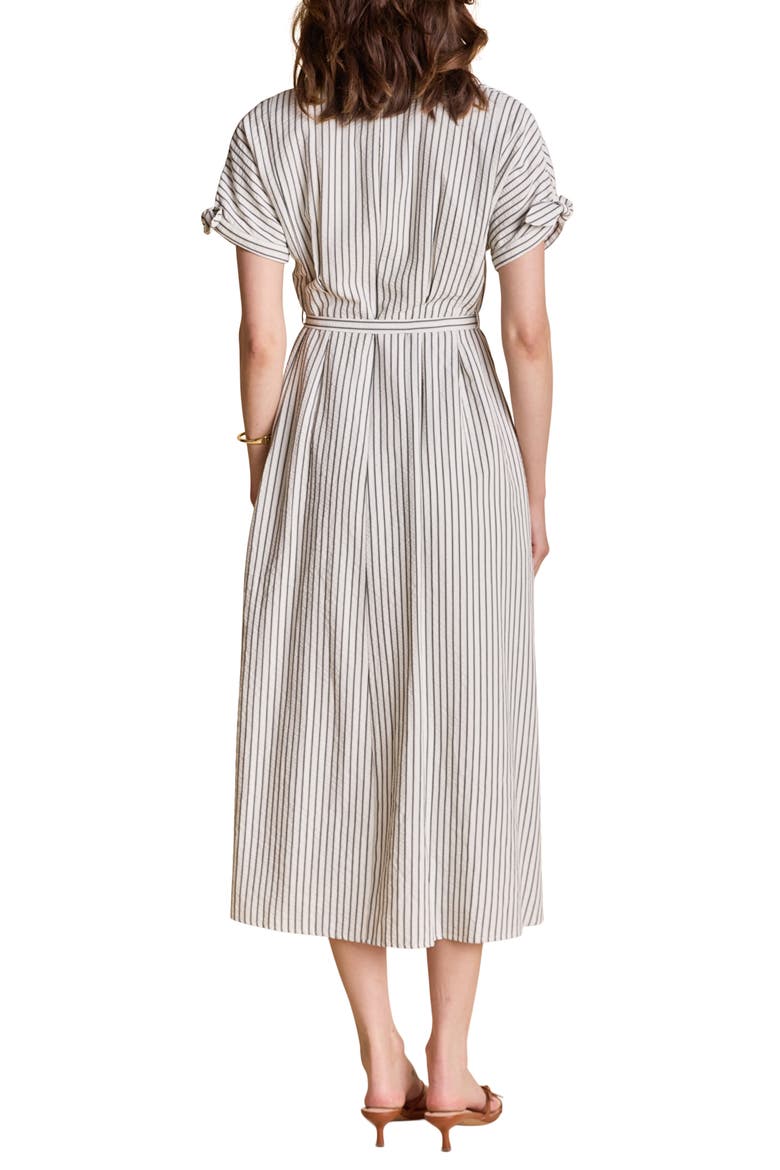Stripe Midi Shirtdress, Alternate, color, WHITE/ BLACK