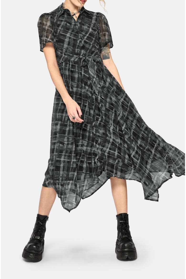 Rhoswen Checked Midaxi Shirt Dress, Alternate, color, Grey
