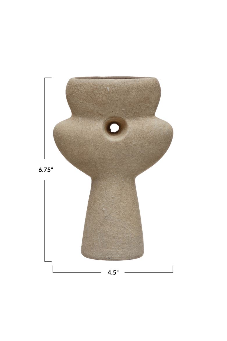 Terra-cotta Sculptural Vase, Natural Sand Finish, Alternate, color, Grey