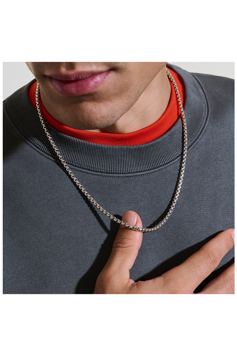 Box Chain Necklace, 3.7mm, Alternate, color, STERLING SILVER
