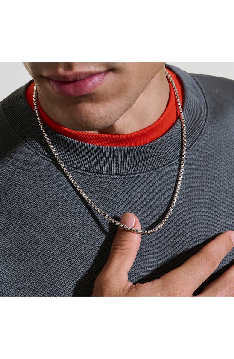 John Hardy Box Chain Necklace, 3.7mm, Alternate, color, Sterling Silver