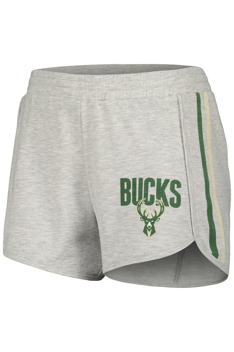 Women's Concepts Sport Gray Milwaukee Bucks Cedar Long Sleeve T-Shirt & Shorts Sleep Set, Alternate, color, Gray
