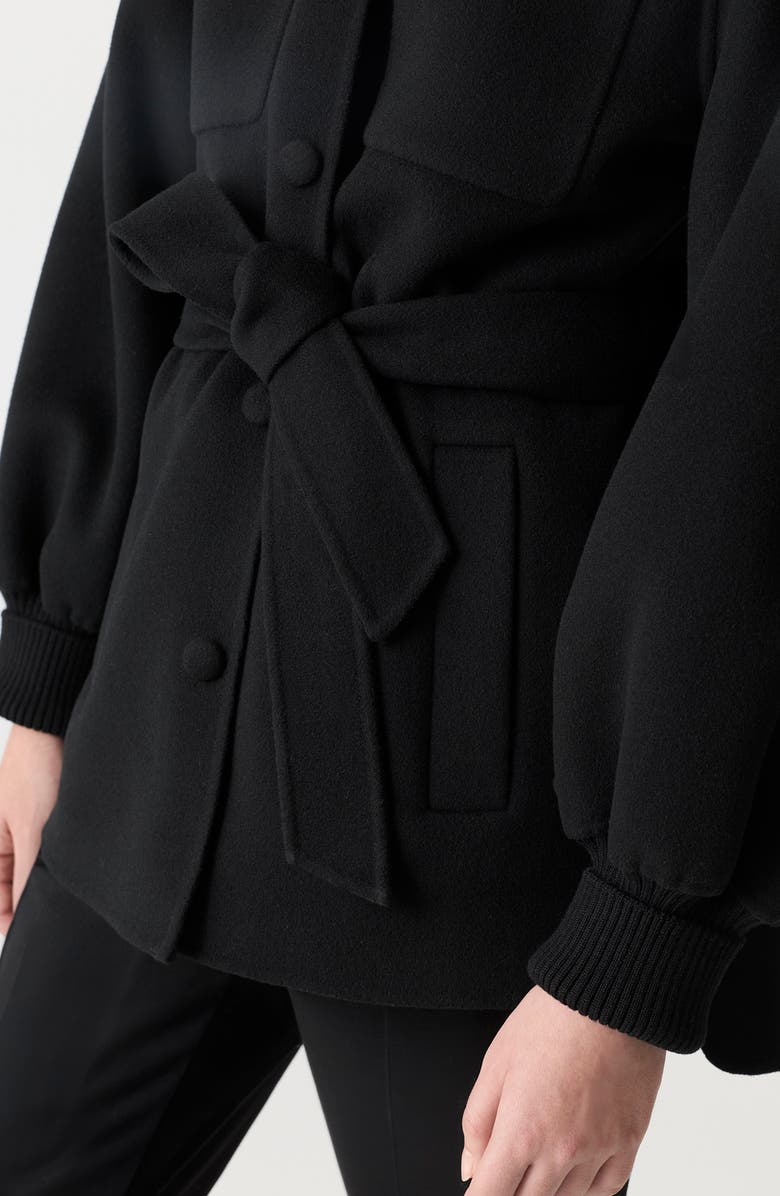 Mackage Shania Double Face Belted Wool Jacket, Alternate, color, Black