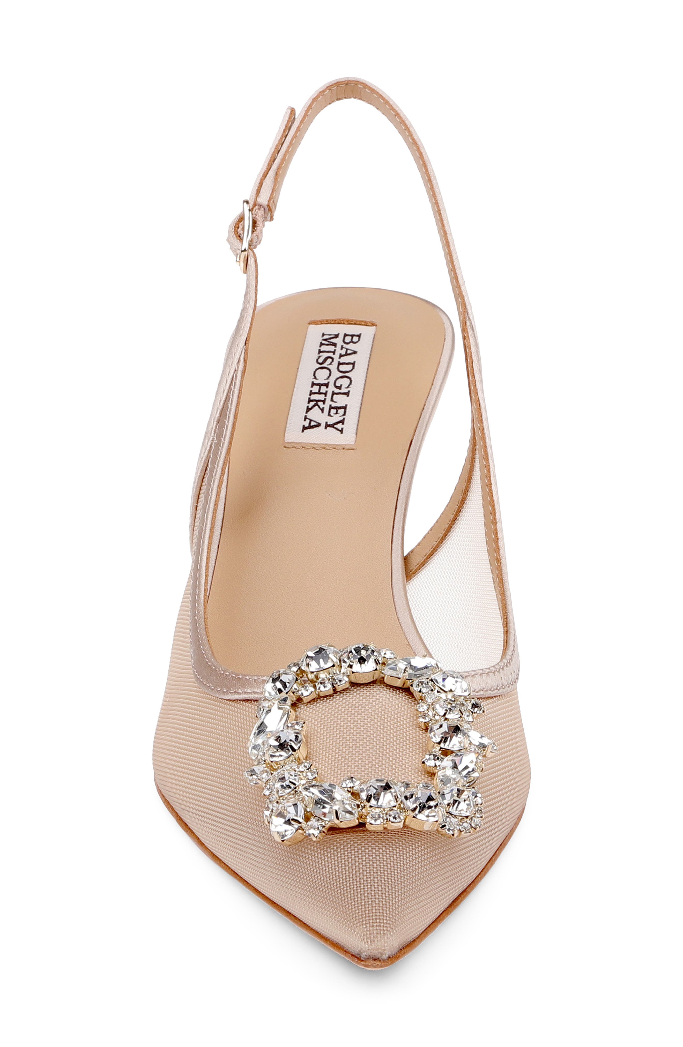 Yuta Pointed Toe Slingback Pump, Alternate, color, BLUSH SATIN