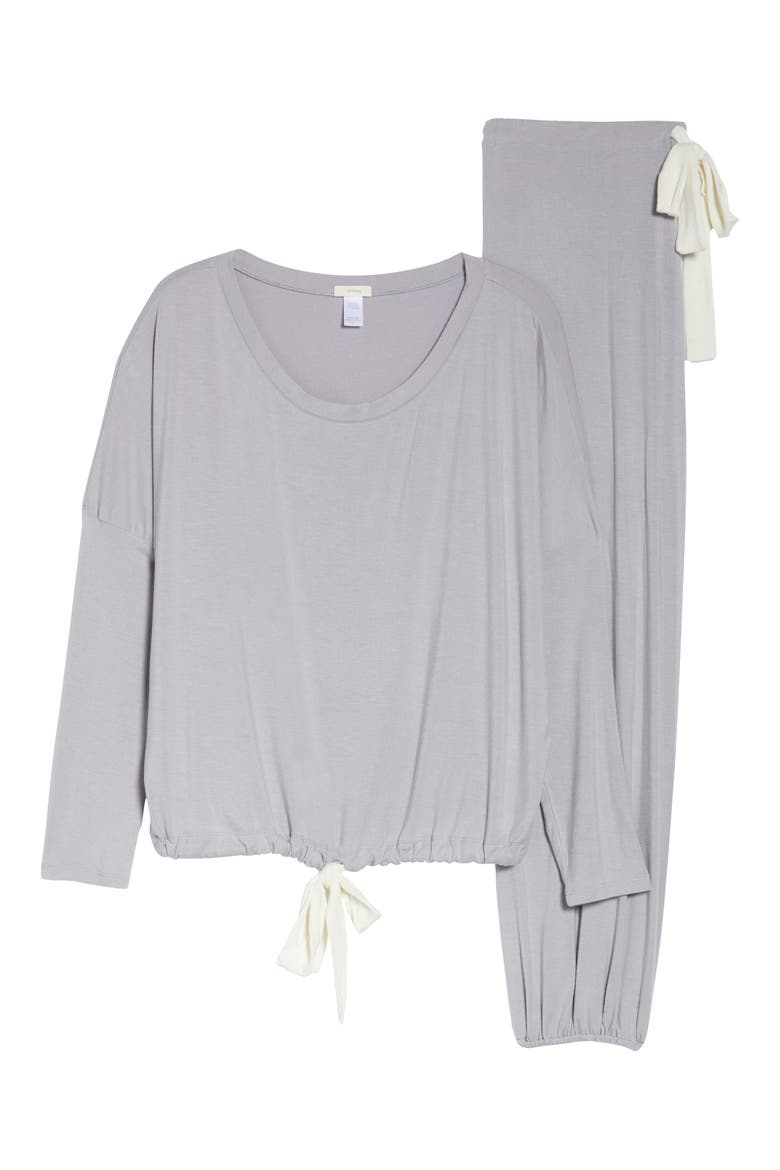 Vera Slouchy Pajamas, Alternate, color, SLATE/ IVORY