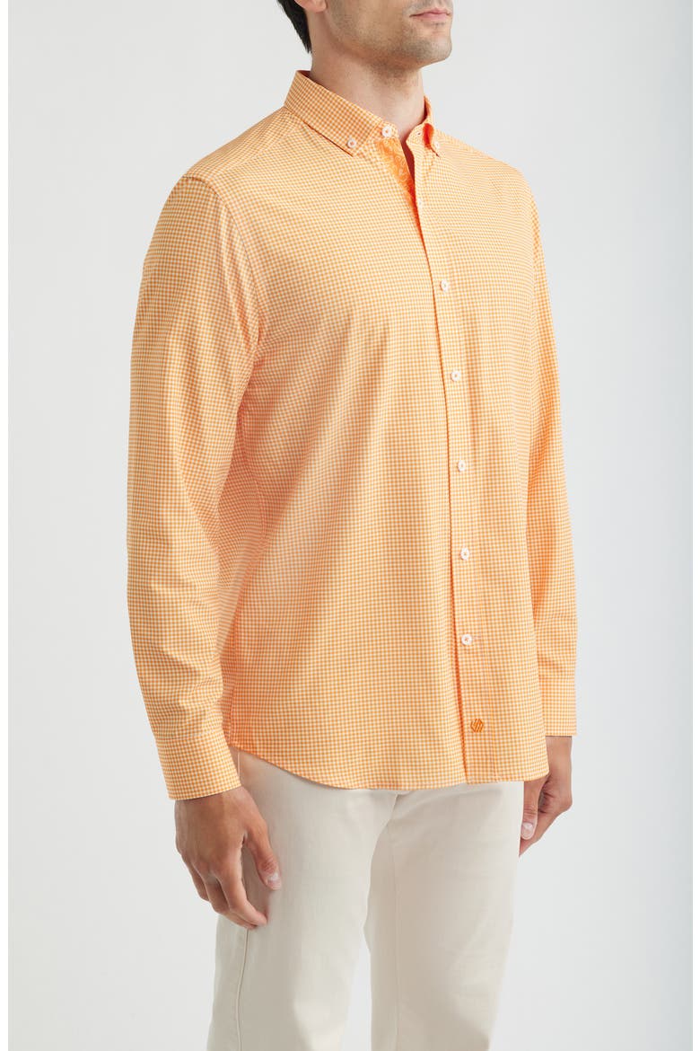 Game Day XC4® Gingham Check Button-Down Shirt, Alternate, color, ORANGE