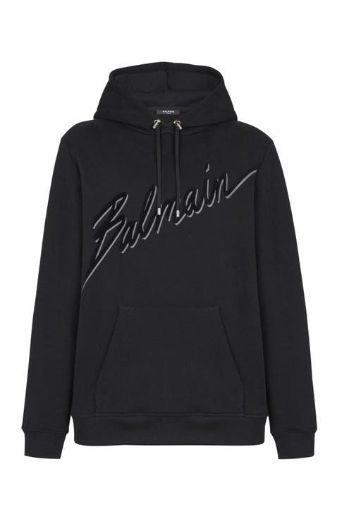 Flocked Balmain Letter Hoodie