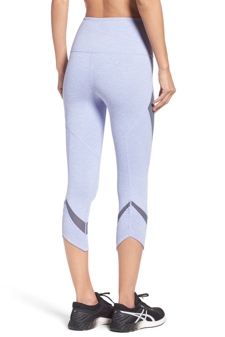 Stellar High Waist Crop Leggings, Alternate, color, PURPLE JACQUARD STELLAR