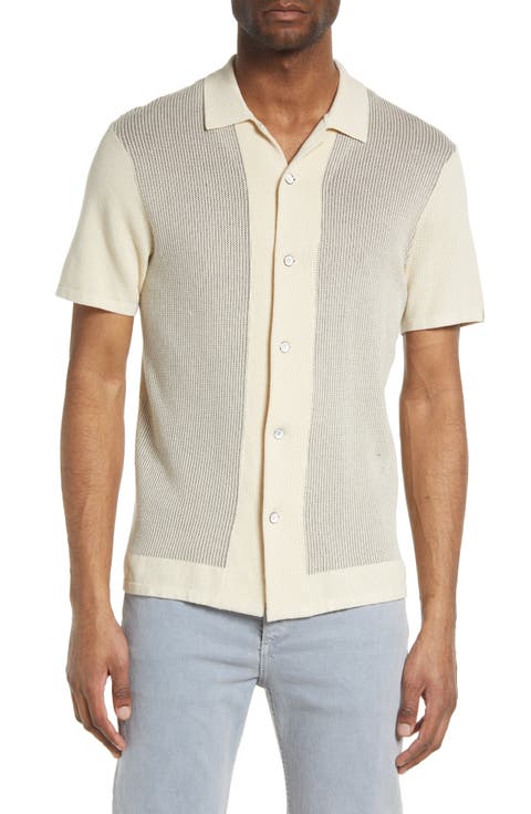 Harvey Short Sleeve Knit Button-Up Camp Shirt