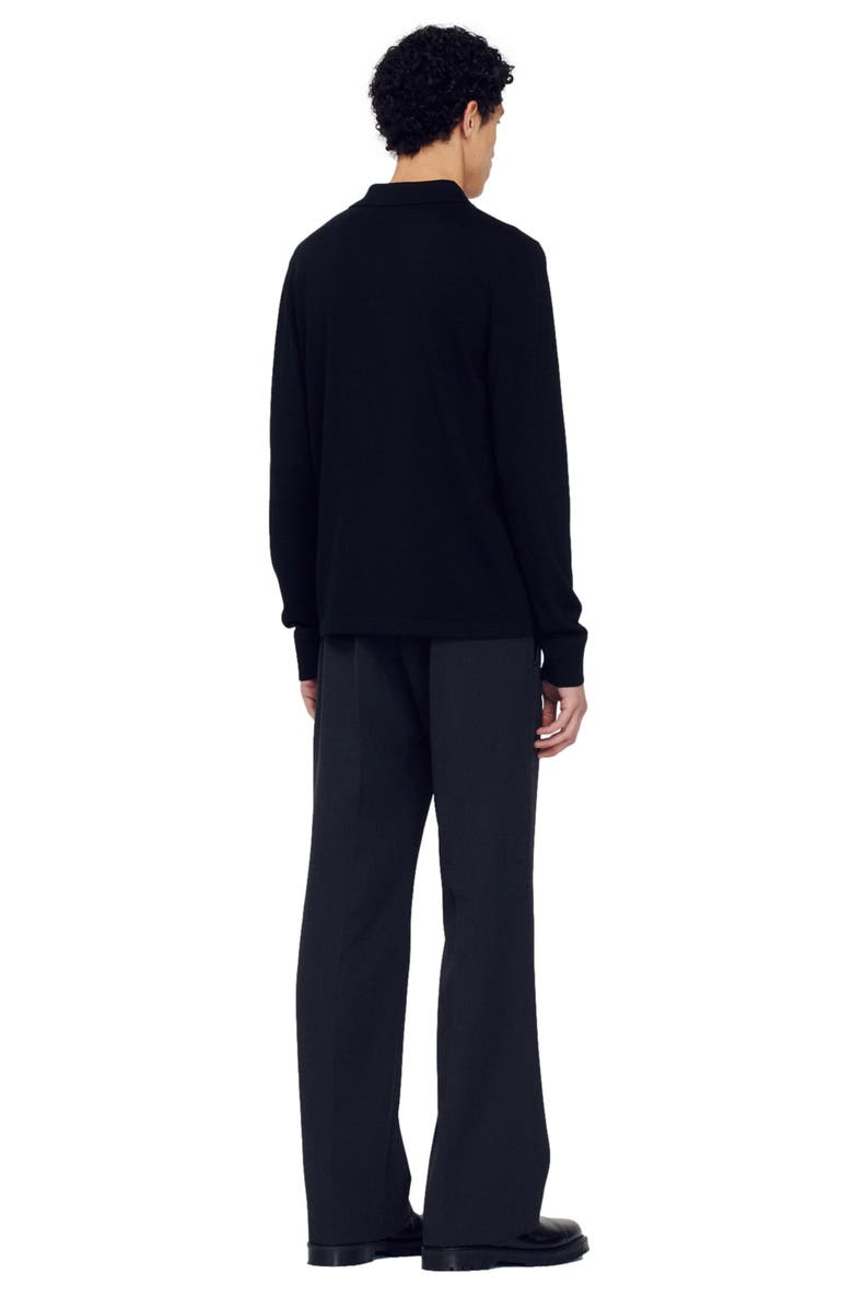 SANDRO Milano Long Sleeve Quarter Zip Wool Blend Polo, Alternate, color, 