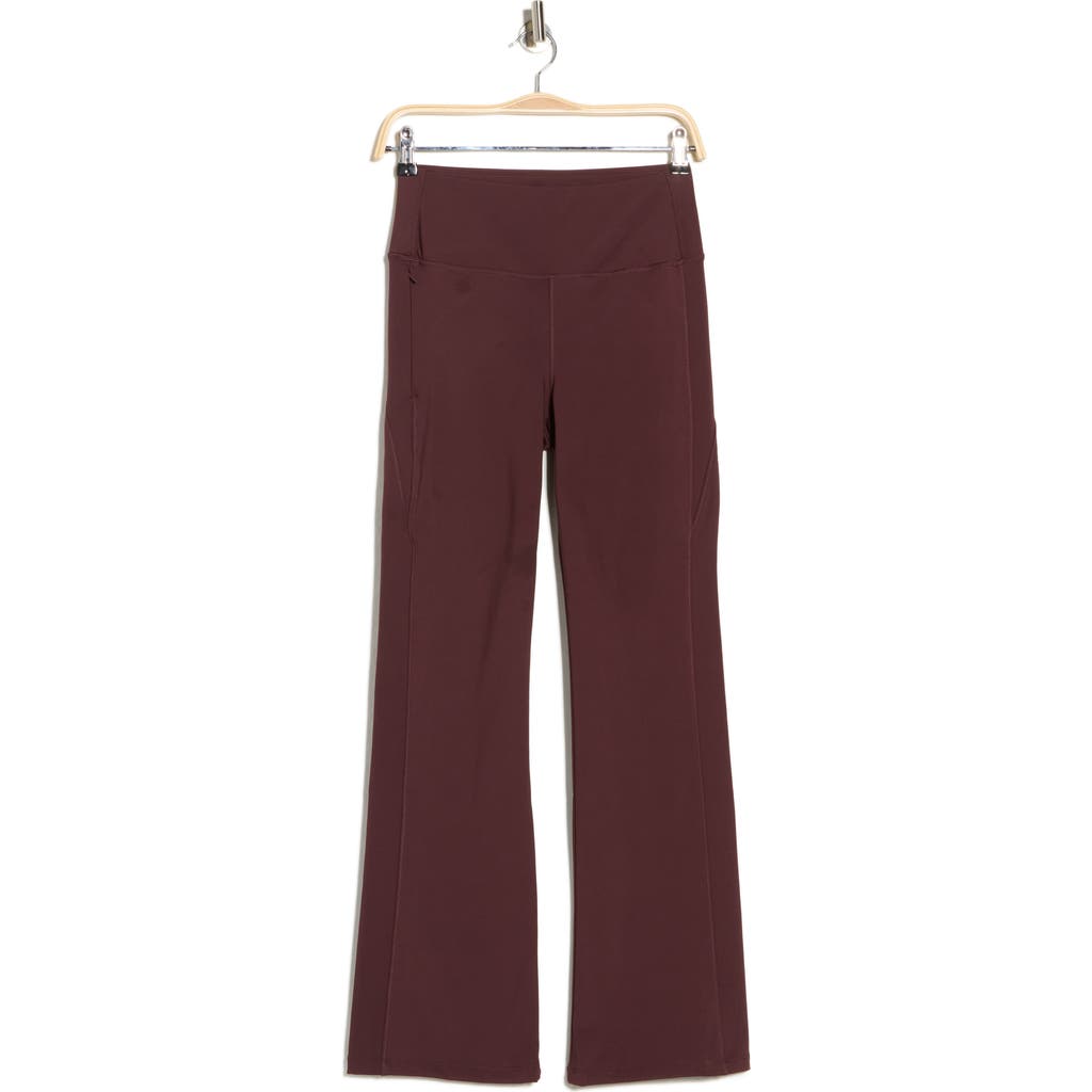 Layer 8 Polar Flow Zip Pocket Flare Leggings In Burgundy