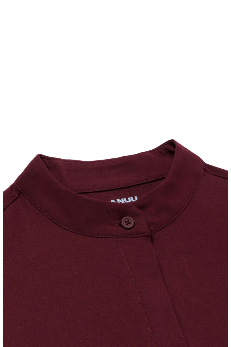 Savi Women's 1-Pocket Classic Banded Collar Scrub Top, Alternate, color, Burgundy