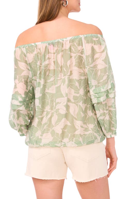 Vince Camuto Off The Shoulder Top In Green