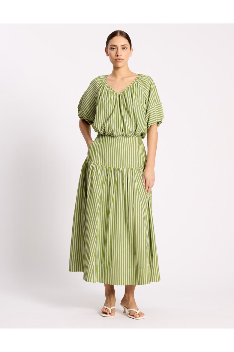 Green Stripe Lantern Top, Alternate, color, Green