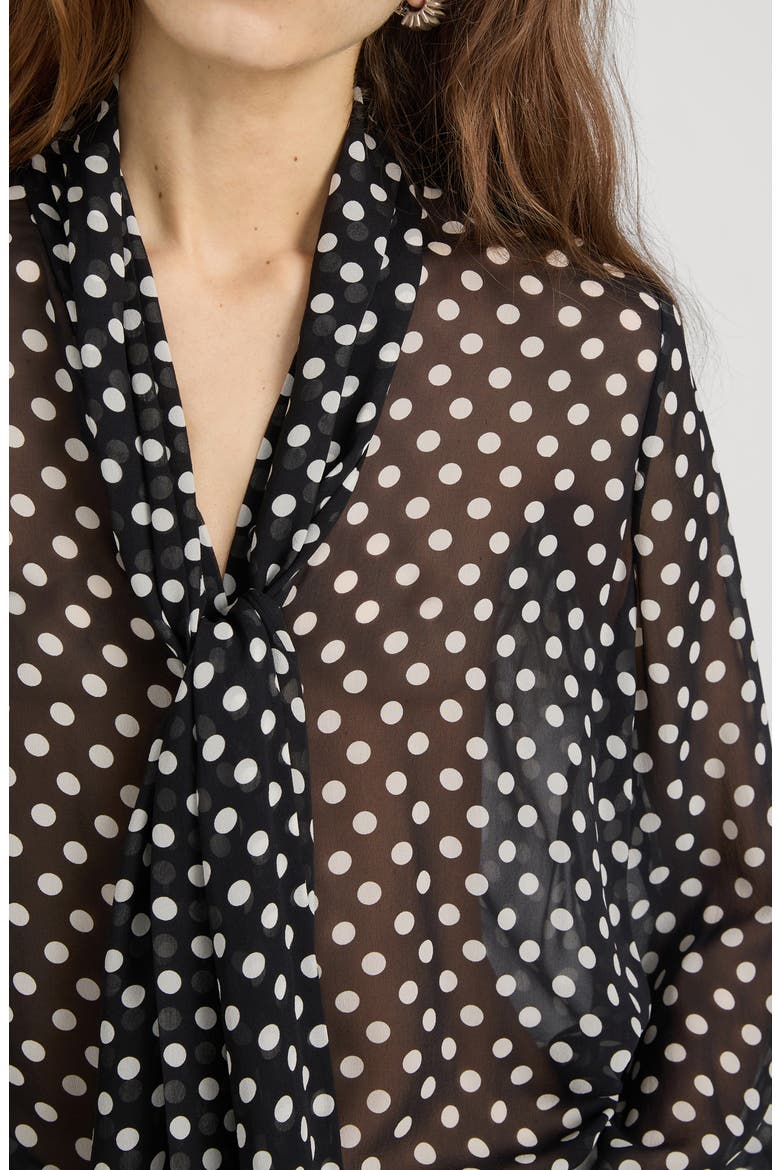 The Nouvelle Silk Polka Dot Top, Alternate, color, BLACK MULTI