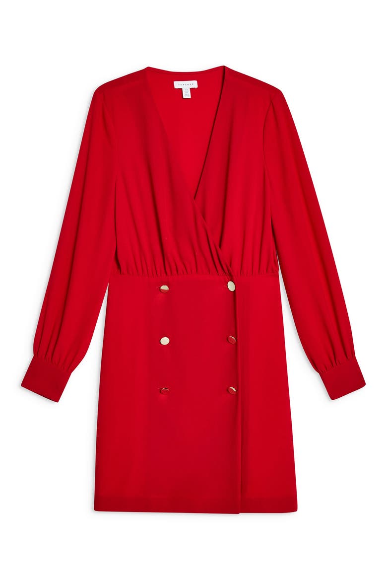 Double Breasted Blazer Minidress, Alternate, color, RED
