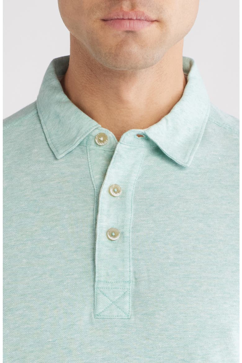 Laurito Beach Cotton & Linen Polo, Alternate, color, MISTY FIELD HEATHER