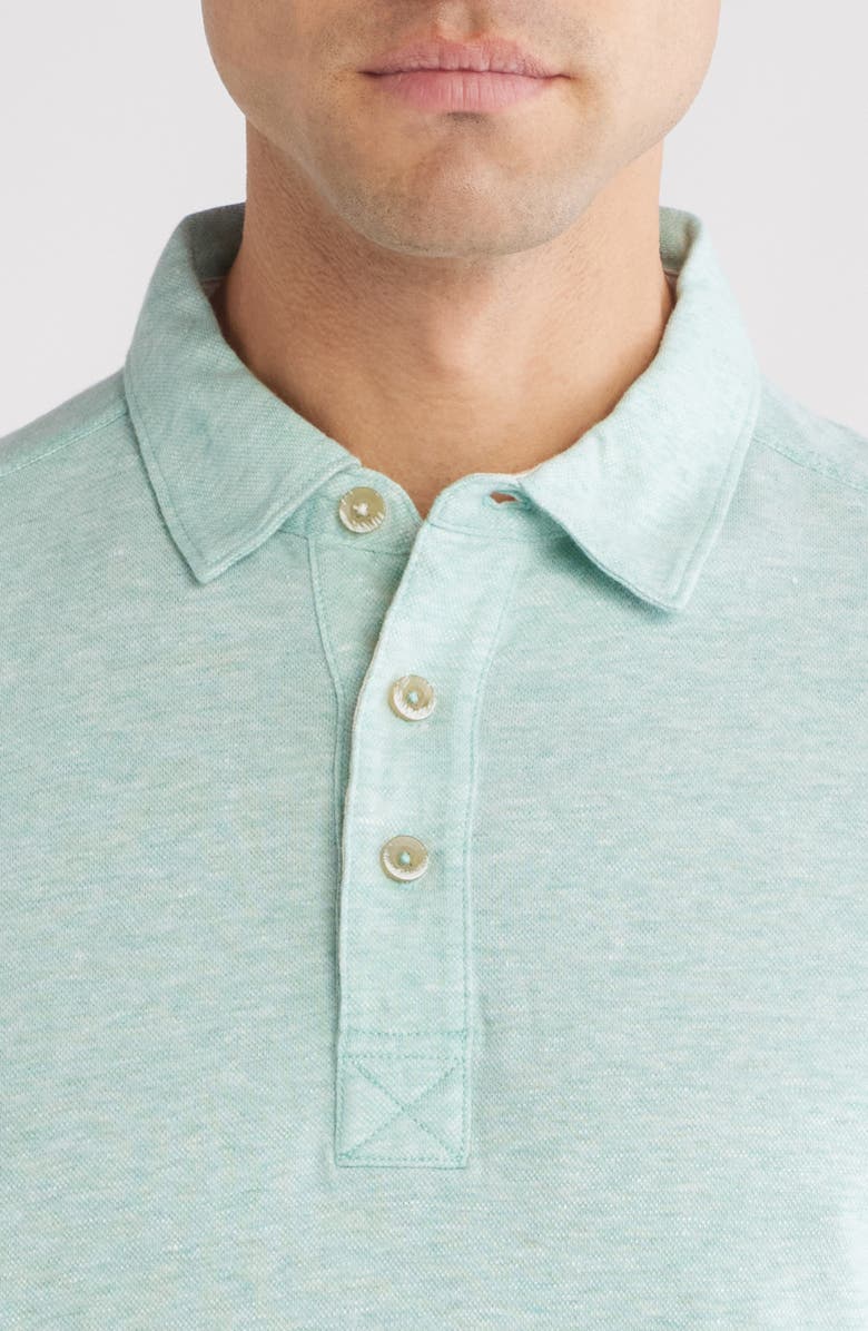 Tommy Bahama Laurito Beach Cotton & Linen Polo, Alternate, color, Misty Field Heather