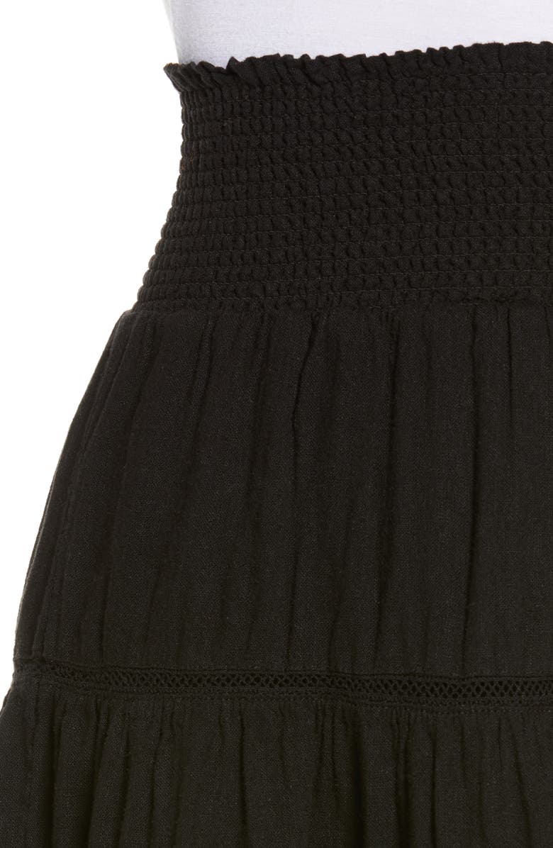 Rails Addison Tiered Linen Blend Skirt, Alternate, color, 