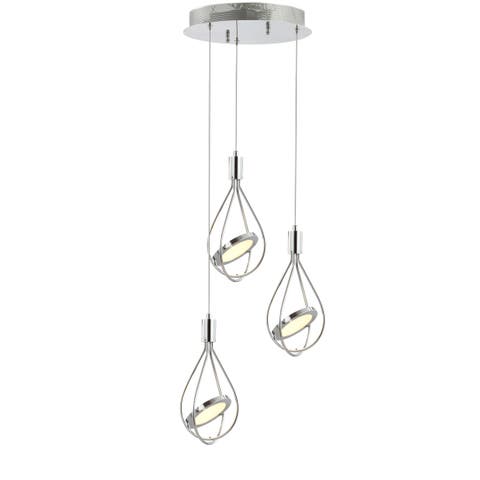 Orion Adjustable Modern Integrated 3-Light Cluster LED Metal Pendant