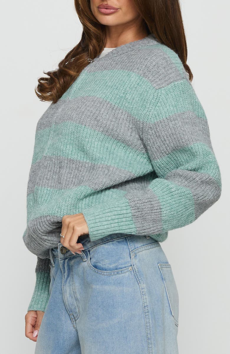 Princess Polly Queena Stripe Zip Cardigan, Alternate, color, 