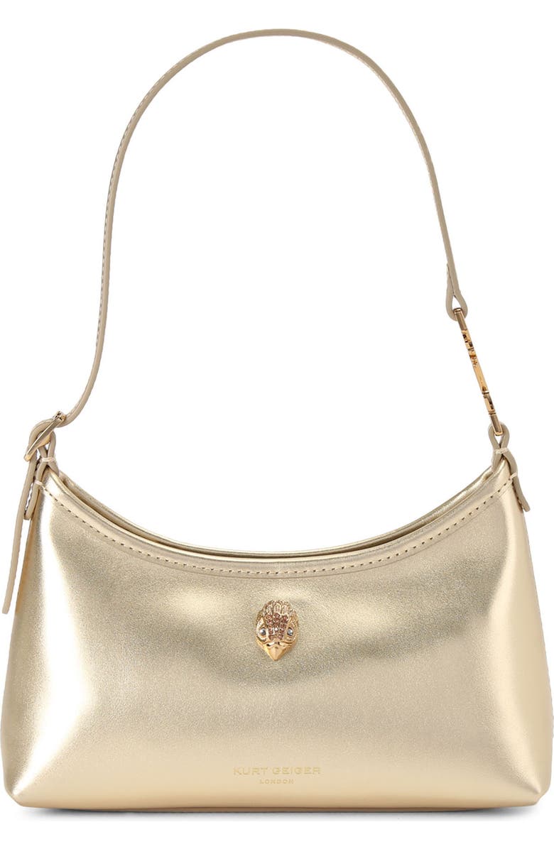 Kurt Geiger London Kurt Sling Metallic Leather Shoulder Bag, Main, color, Gold