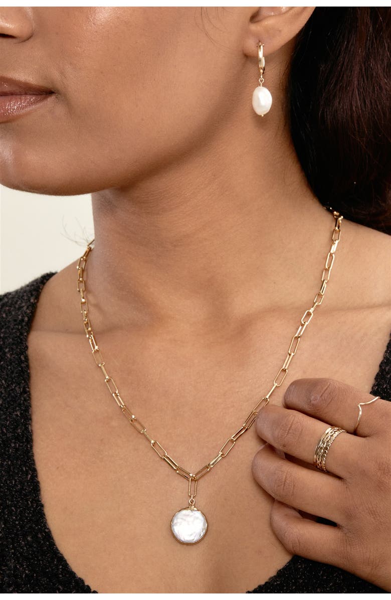 Set & Stones Capri Pearl Pendant Necklace, Alternate, color, Gold