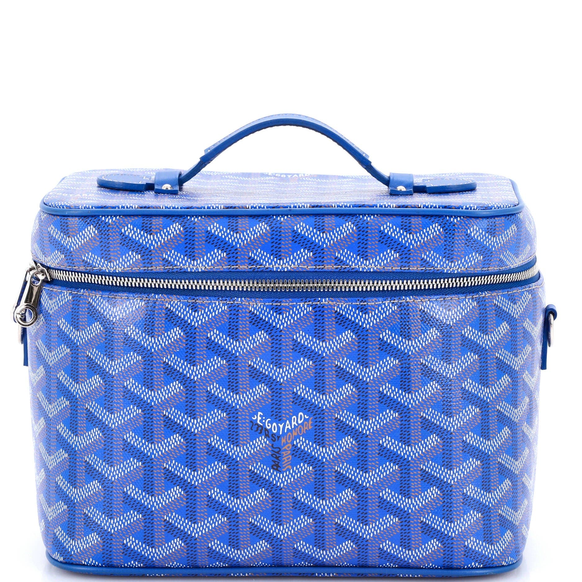 Pre-Owned Goyard Muse Vanity Case Coated Canvas, Main, color, Blue
