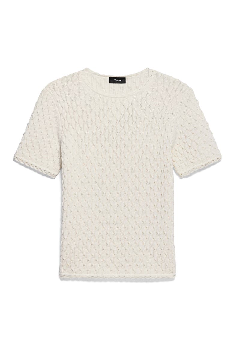 Cable Knit Organic Cotton Top, Alternate, color, IVORY
