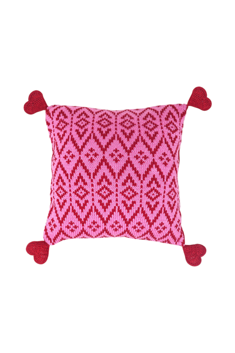 10" Heart Tassel Pillow, Main, color, Pink