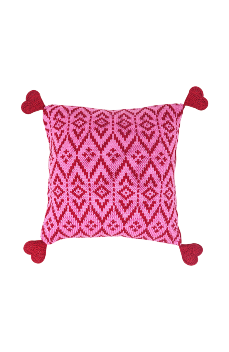 Melange Collection 10" Heart Tassel Pillow, Main, color, Pink