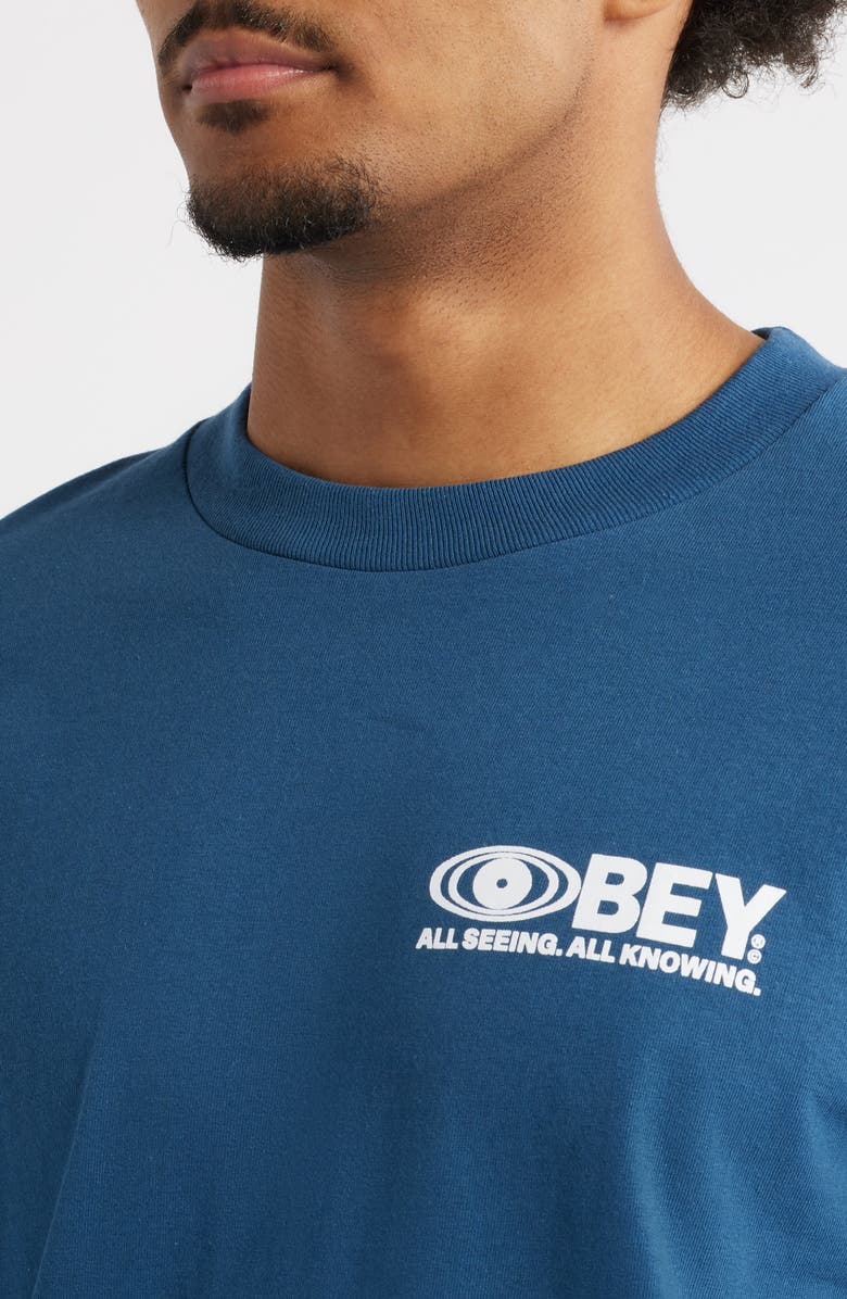 Obey All Seeing Cotton Graphic T-Shirt, Alternate, color, Harbor Blue