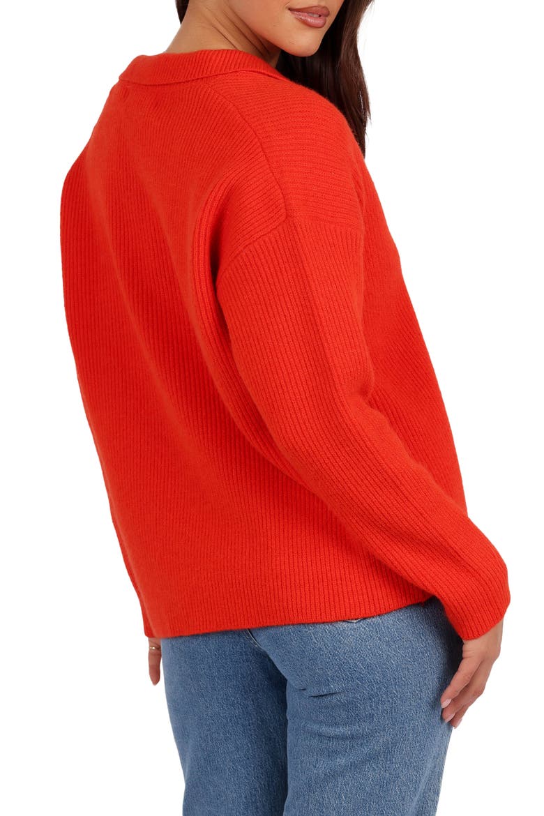Zala Johnny Collar Sweater, Alternate, color, RED