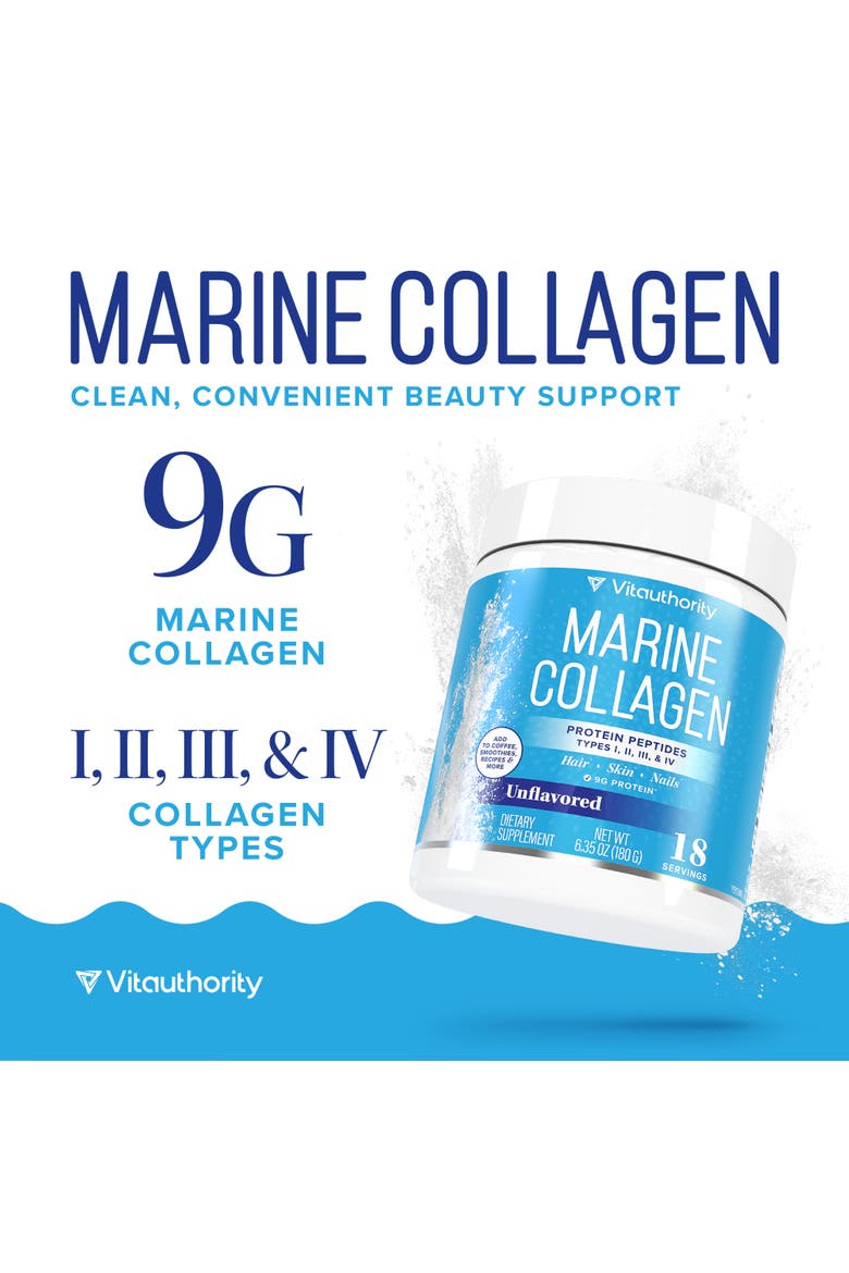 US Marine Collagen Protein Unflavored 180g Tub, Alternate, color, No Color