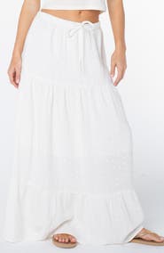 Roxy Side Street Tiered Cotton Maxi Skirt