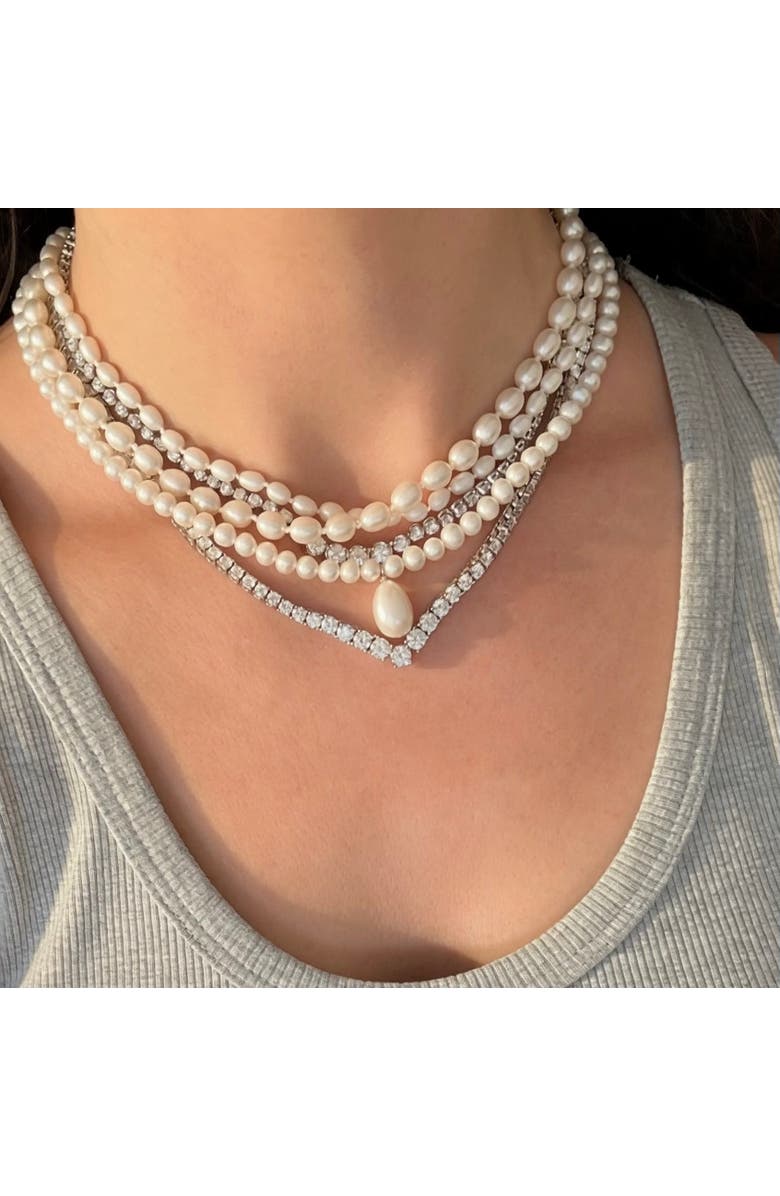Leni James The Monaco Pearl Necklace, Alternate, color, White, Beige