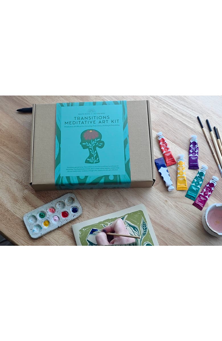 Breathe People Transitions Meditative Art Kit, Alternate, color, Teal