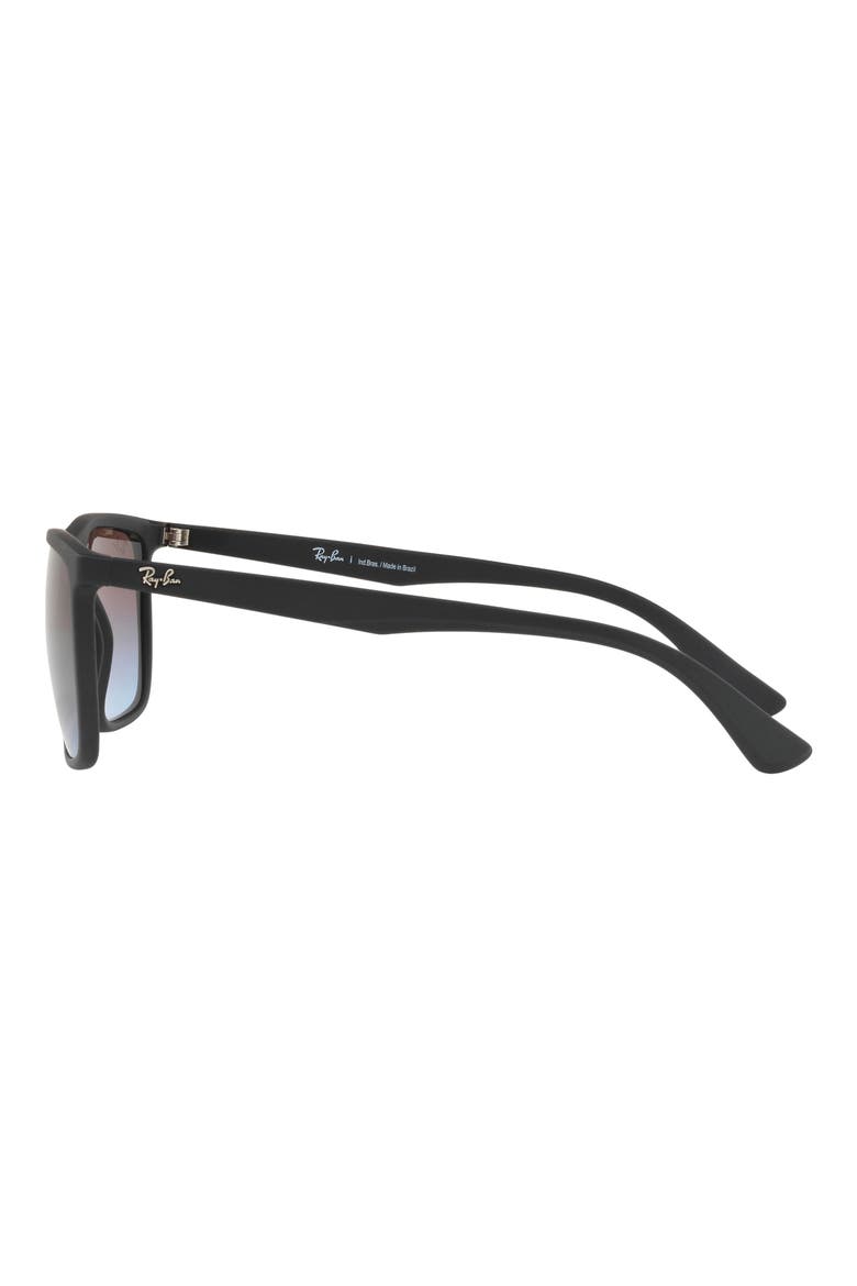 RB4288L 57mm Square Sunglasses, Alternate, color, MATTE BLACK / BLUE BROWN