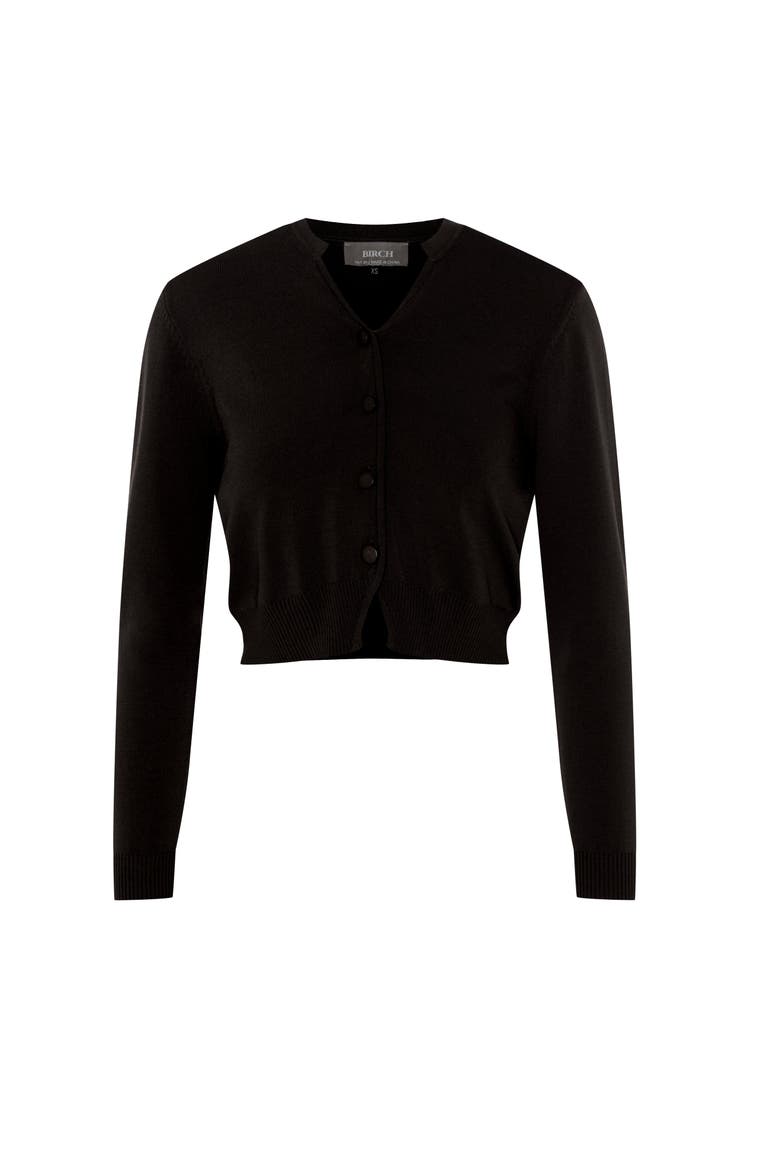 Cropped Open Knit Button Front Cardigan, Main, color, Black