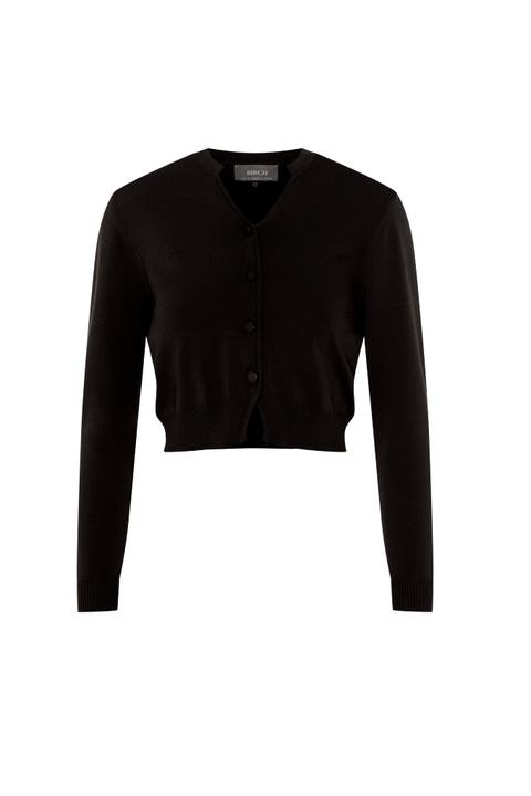 Cropped Open Knit Button Front Cardigan