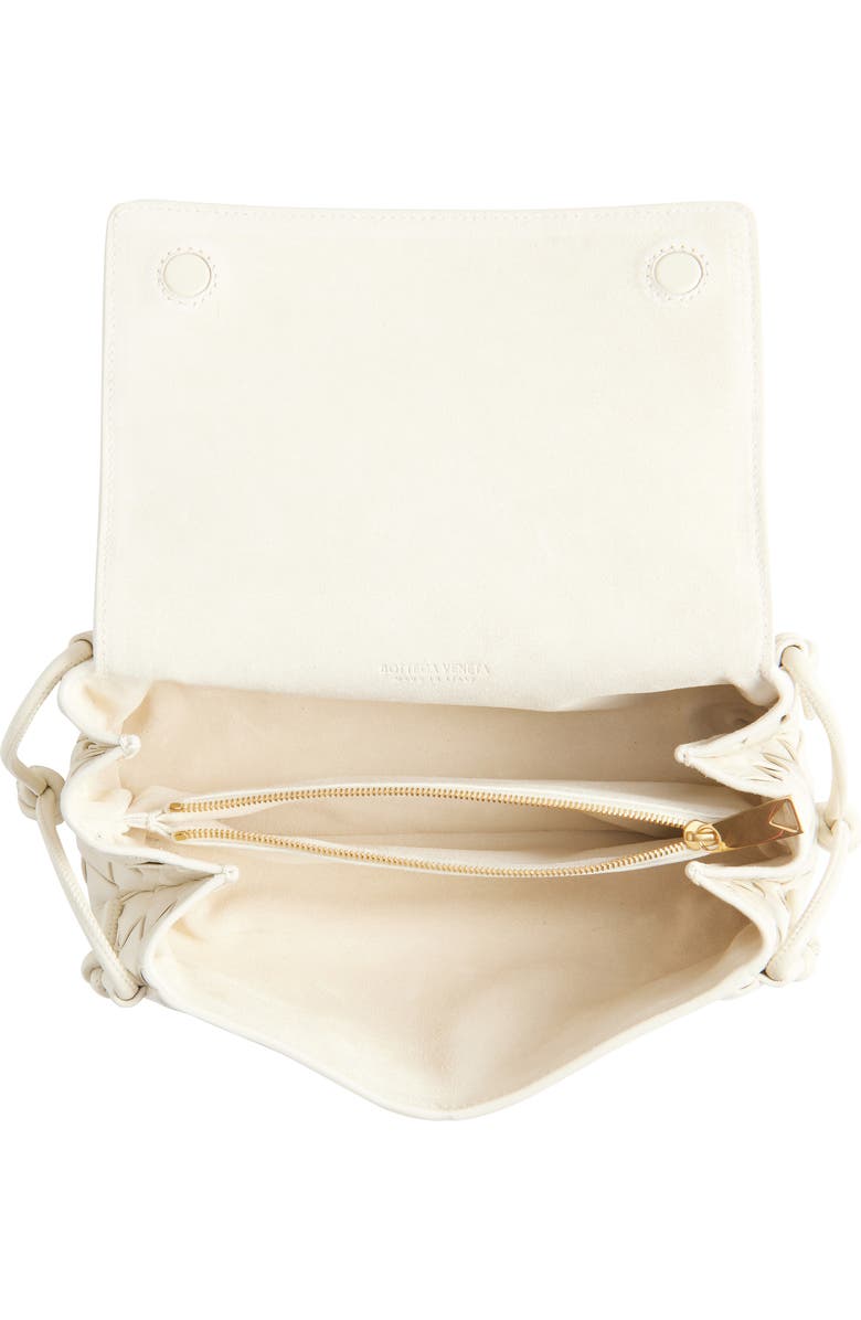 Bottega Veneta Discoteca Intrecciato Leather Crossbody Pouch, Alternate, color, 9197 Sea Salt-Gold
