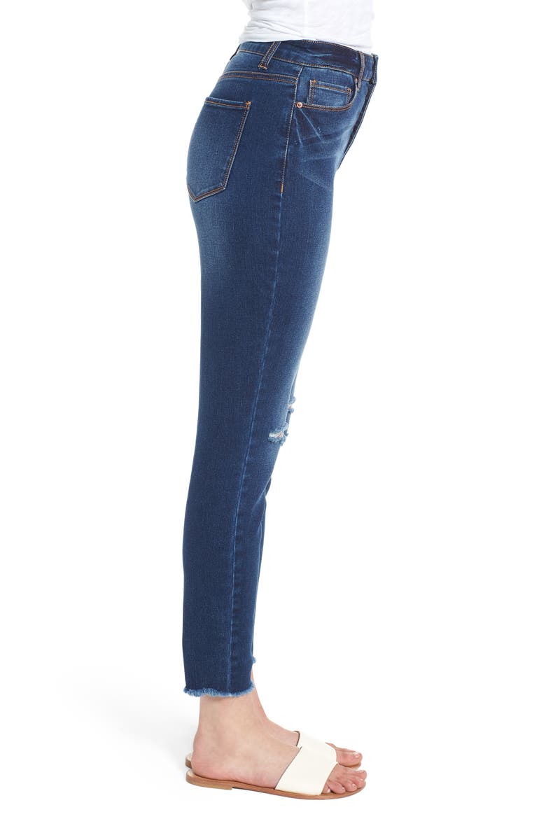 Ripped High Waist Ankle Jeggings, Alternate, color, DARK WASH