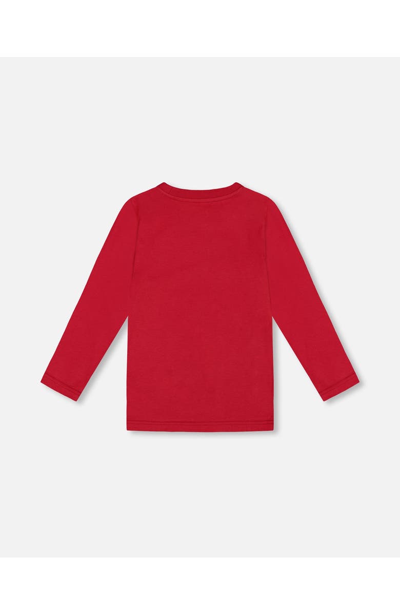 Deux par Deux Baby Boy's T-Shirt Red With Moose Print, Alternate, color, 